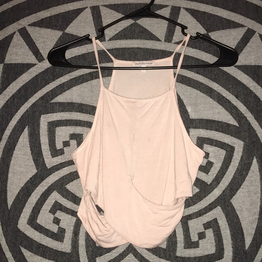 Baby pink cross crop top